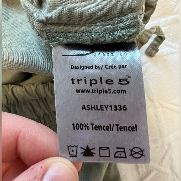 Green Paper Bag Waist Pants, size Large - Picture 2 of 5